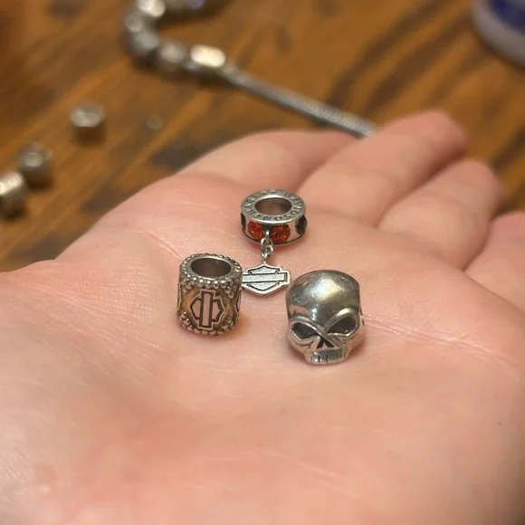 Harley-Davidson Sterling Silver 15 Charm Pandora Bracelet - Picture 15 of 15